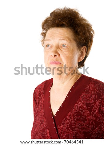 Happy Old Lady Red Clothes Standing Stock Photo 71225524 - Shutterstock