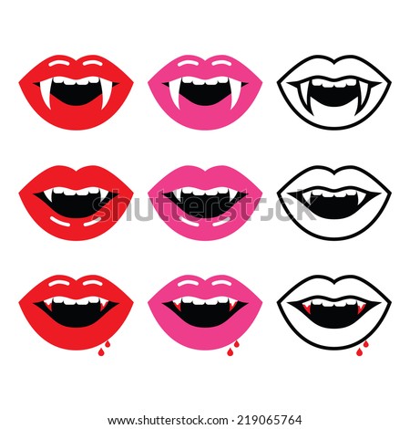 Vampire Mouth Vampire Teeth Vector Icons Stock Vector 219065764 ...