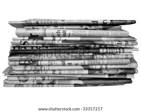 Stack International Newspapers Black White Stock Photo 33357217 ...