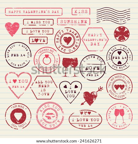 Valentine's Day stamps set