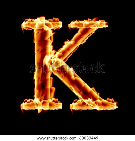 Stock Images similar to ID 24838909 - fire letter k isolated on dark...