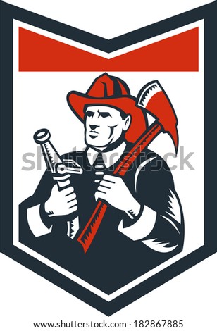 Illustration Fireman Fire Fighter Emergency Worker Stock Vector ...