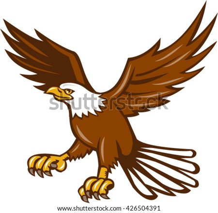 American Bald Eagle Hunting Front Attack Stock Illustration 77949253 ...