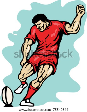 Illustration Cartoon Welsh Rugby Player Running Stock Illustration ...