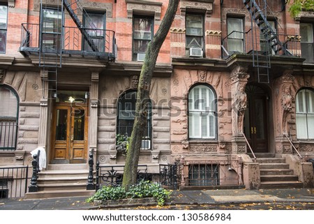 Old Greenwich Village Apartment Buildings New Stock Photo ...  Old Greenwich Village apartment buildings in New York City