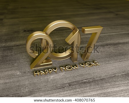 New Year 2017 - 3D Rendered Image