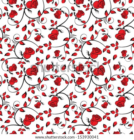 Vintage Vector Wallpaper Flower Texture Red Stock Vector 153930041 ...