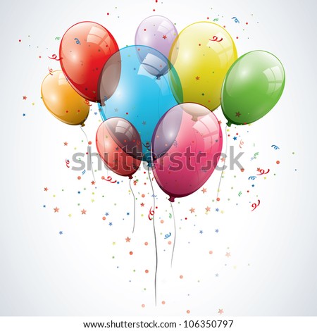 Transparent Birthday Balloons Stock Vector 106350797 - Shutterstock