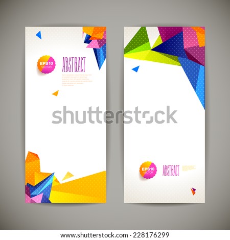 Set of polygonal geometric banners for modern design