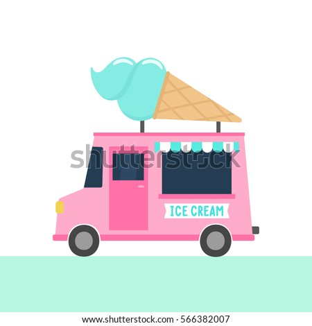 Ice Cream Truck Vector Hand Drawn Stock Vector 566382007 - Shutterstock