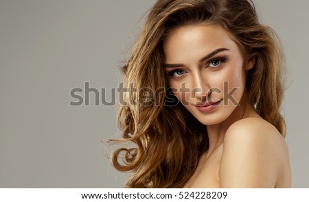 Beautiful female face with natural perfect skin