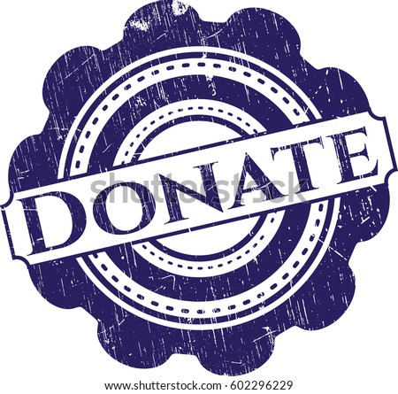 Please Donate Stamp Vector Illustration. Stock Vector