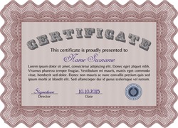 Template Warranty certificate. Border, frame. Superior design. With ...