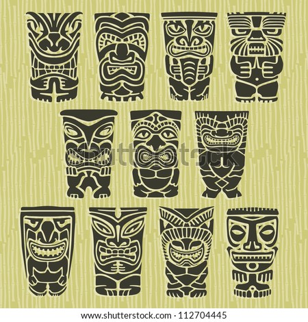 Vector Images, Illustrations and Cliparts: Vintage Carved Polynesian ...