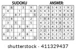 sudoku puzzle game. vector... | Shutterstock .eps vector #411329437