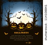 blue grungy halloween... | Shutterstock .eps vector #114108841