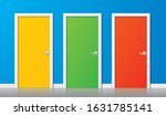 colorful vector doors. set of... | Shutterstock .eps vector #1631785141