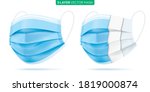 set of 3 ply disposable face... | Shutterstock .eps vector #1819000874