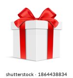 vector gift box. realistic... | Shutterstock .eps vector #1864438834