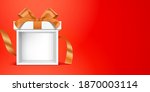 gift box booth  with the golden ... | Shutterstock .eps vector #1870003114