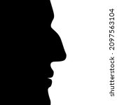 black profile face of a man ... | Shutterstock .eps vector #2097563104