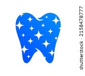 a shiny new tooth with stars... | Shutterstock .eps vector #2158478777