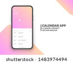 calendar app concept july 2020... | Shutterstock .eps vector #1483974494