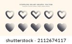 stippling heart shape vector... | Shutterstock .eps vector #2112674117