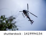 Small photo of Northridge, CA / United States - May 27, 2019: LAPD Air Unit and Patrol Units respond to brandishing/ADW call in suburban neighborhood.