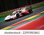 Small photo of SPA-FRANCORCHAMPS, BELGIUM - APRIL 28, 2023: The Penske Motorsport Porsche 963 of Kevin Estre, Andre Lotterer and Laurens Vanthoor at the bus stop chicane during the WEC 6 hours of Spa-Francorchamps.