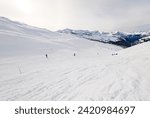 Small photo of Snowy winter French Alps, ski resort Flaine, Grand Massif area within sight of Mont Blanc, France