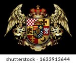 heraldic shield with a crown... | Shutterstock .eps vector #1633913644