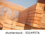 Stack Of Building Lumber At...
