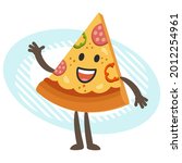 cartoon pizza character... | Shutterstock .eps vector #2012254961