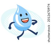 cartoon water character running.... | Shutterstock .eps vector #2012670974