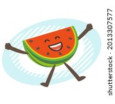cartoon watermelon character... | Shutterstock .eps vector #2013307577