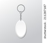 vector blank oval keychain with ... | Shutterstock .eps vector #211287187