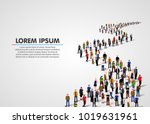 template with a crowd of... | Shutterstock .eps vector #1019631961