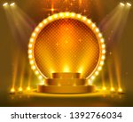 stage podium with lighting ... | Shutterstock .eps vector #1392766034