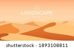 Desert landscape. Sand dunes. Nature background. Vector illustration