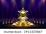star best podium award sign ... | Shutterstock .eps vector #1911325867