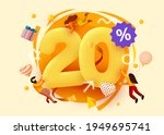 mega sale. 20 percent discount. ... | Shutterstock .eps vector #1949695741