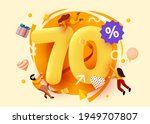 mega sale. 70 percent discount. ... | Shutterstock .eps vector #1949707807