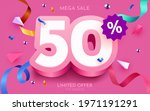 50 percent off. discount... | Shutterstock .eps vector #1971191291