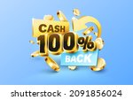 100  cash back service ... | Shutterstock .eps vector #2091856024