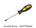 Yellow screwdriver isolated on white background 