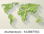 vector world map. low poly... | Shutterstock .eps vector #413887501