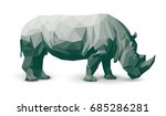 vector polygonal rhinoceros... | Shutterstock .eps vector #685286281