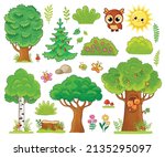 big set with trees animals and... | Shutterstock .eps vector #2135295097