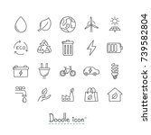 doodle ecology icons. hand... | Shutterstock .eps vector #739582804